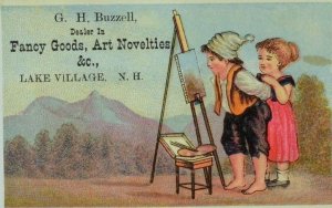 1880's-90's G. H Buzzell Fancy Goods Art Novelties Children Painting Forest P86
