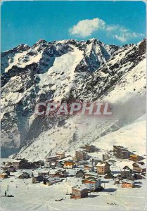 Modern Postcard Les 2 Alpes General view and Great Rochail