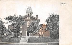 C66/ Falls City Nebraska Ne Postcard 1907 Court House Building