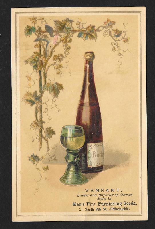 VICTORIAN TRADE CARD Vansant Mens Fine Clothiers