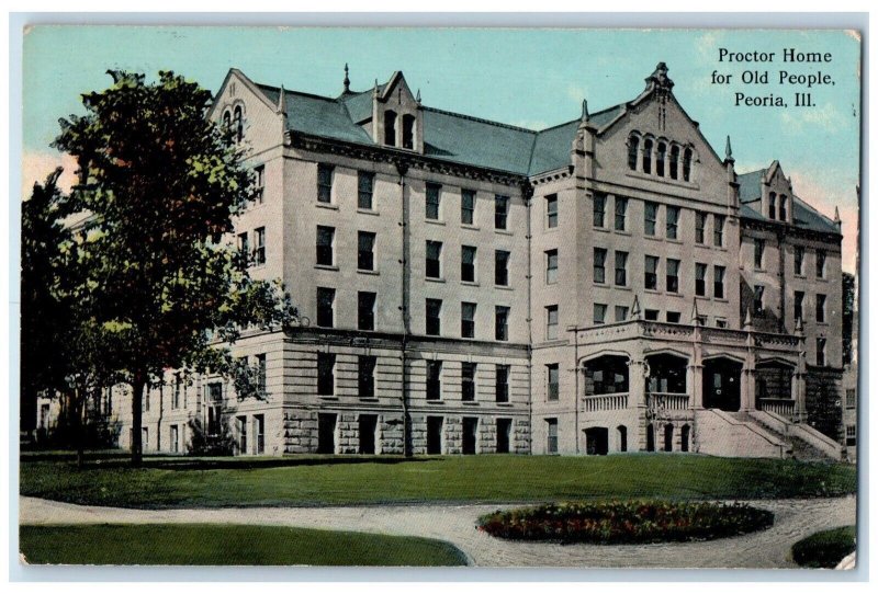 1919 Proctor Home For Old People Peoria Illinois IL Posted Antique Postcard