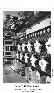 J46/ Cookeville Tennessee Postcard RPPC c1950s Interior B&B Restaurant 198