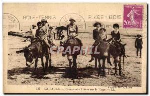 Old Postcard La Baule has donkeys walk on the beach Donkey