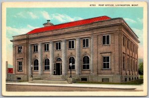 Livingston Montana 1930s Postcard Post Office Building