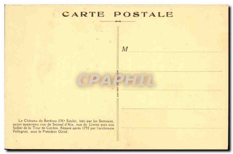 Old Postcard Chateau de Bourdeau