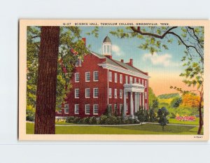 Postcard Science Hall, Tusculum College, Greeneville, Tennessee