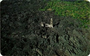 CPM AK Air view of the lava covered church at Paricutin MEXICO (662184)