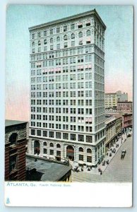 ATLANTA, Georgia GA ~ Street Scene FOURTH NATIONAL BANK c1900s Tuck UDB Postcard