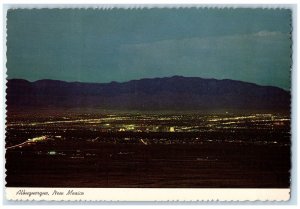 c1950's Night View From Hill 1706 Albuquerque Night Light New Mexico NM Postcard