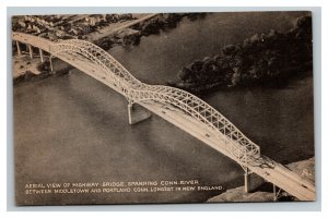 Vintage 1920's Photo Postcard Highway Bridge Connecticut River Middletown CT