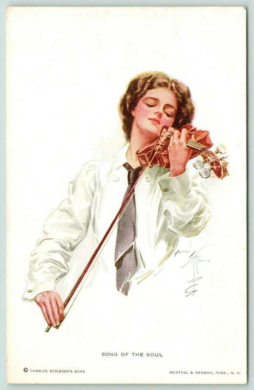 Harrison Fisher~Song of the Soul~Lovely Lady Plays Violin~Series 103 London 