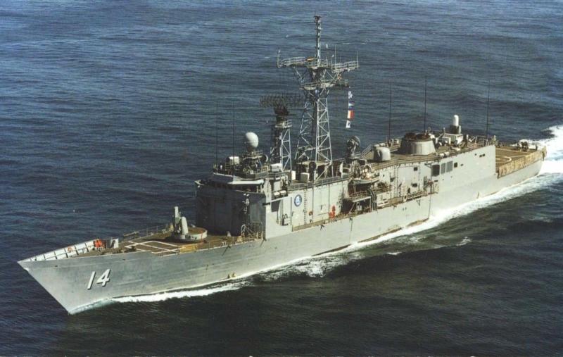 USS Sides Navy Oliver Hazard Perry Class Guided-Missile Frigate Postcard D31