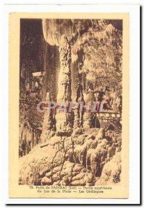 Padirac wells Old Postcard upper part of the lake of the rain obelisks