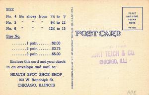 Chicago IL Health Spot Shoe Shop Shoes Curt Teich Linen Postcard