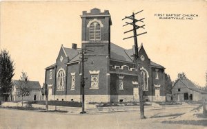 J28/ Summitville Indiana Postcard c1910 First Baptist Church Building 87