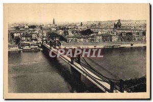 Postcard Old Toulouse General view to the fore the suspension bridge on the G...