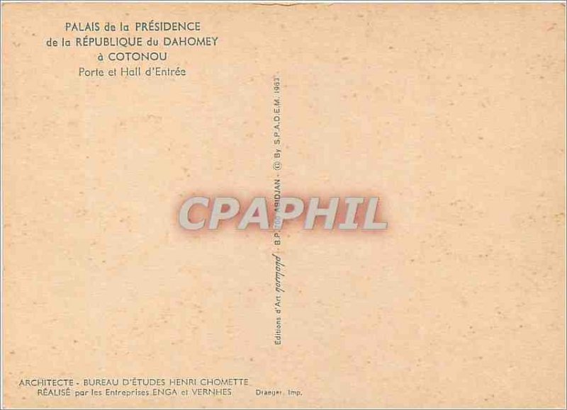 Postcard Modern Cotonou Palace of the Presidency of the Republic of Dahomey D...