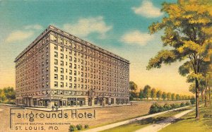ST LOUIS, Missouri MO   FAIRGROUNDS HOTEL  Roadside  ca1940's Linen Postcard