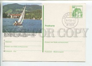 449771 GERMANY 1984 year Tegernsee yacht POSTAL stationery postcard