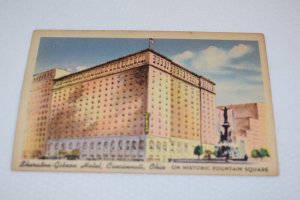 Sheraton Gibson Hotel Cincinnati Ohio on Historic Fountain Square Postcard