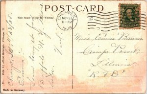 Ashland Block Clark Randolph St. Chicago Illinious Antique Postcard DB 1c Stamp 