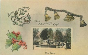 Bells C-1910 Medford Oregon hand colored City Park holly Postcard Behrendt 12910