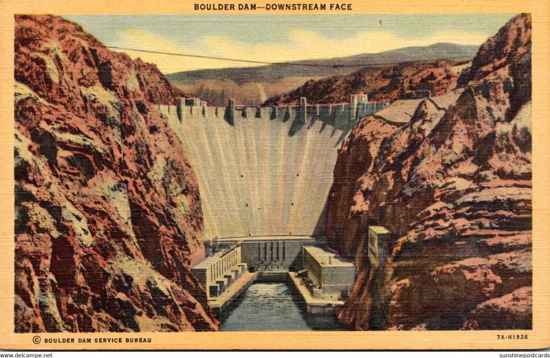 Nevada Boulder Dam Downstream Face Curteich