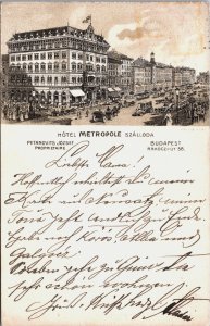 Hungary Budapest Hotel Metropole Szalloda Postcard C073