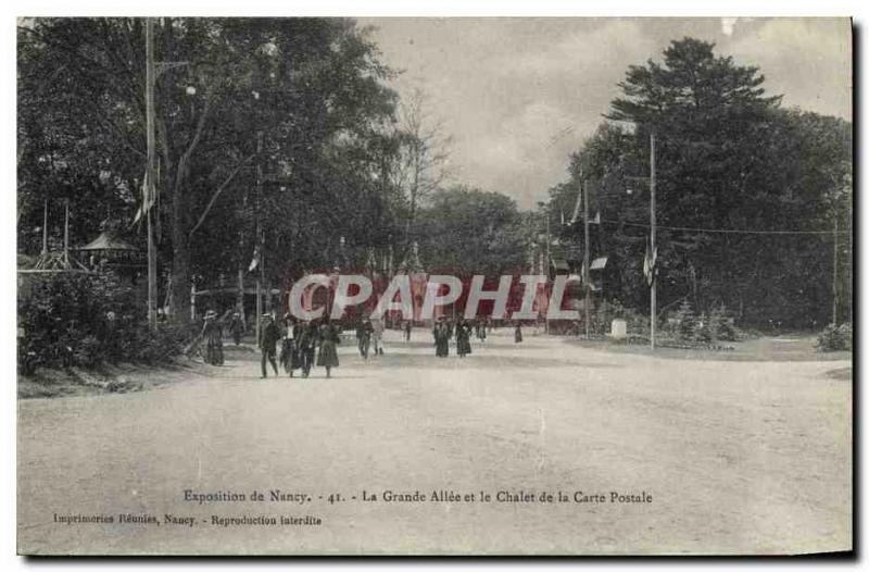 Old Postcard Postcards Nancy Exhibition The large driveway and the cottage po...