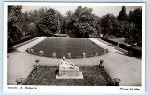 RPPC Karlsruhe i. B. Stadtgarten GERMANY Rolf Kellner Postcard