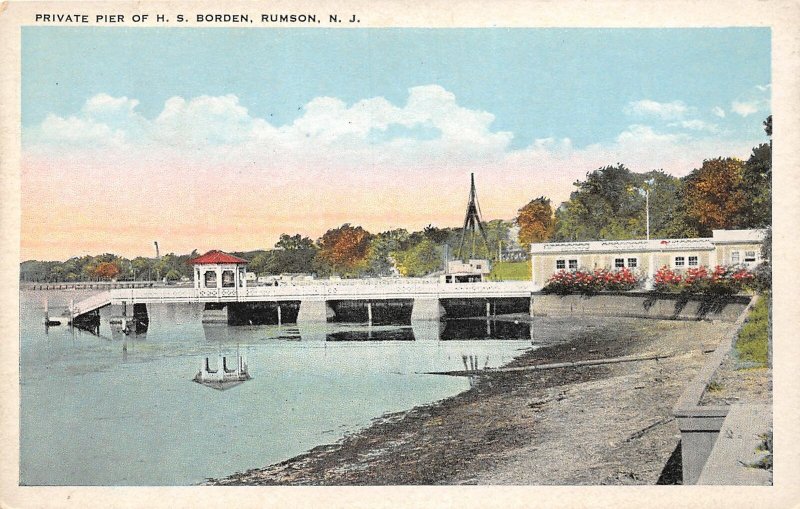 H70/ Rumson New Jersey Postcard c1910 H.S. Borden Home Pier Private 191 