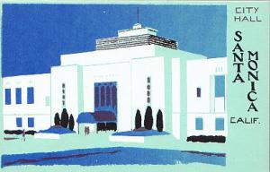 California - Santa Monica City Hall - Handmade Serigraph