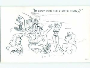 Pre-1980 Risque Comic MAN WITH MANY BIKINI GIRLS AB7052