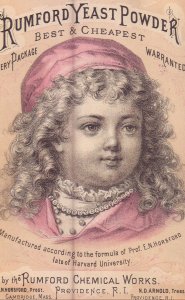 Victorian Trade Card - Rumford Yeast Powder Girl in Pink