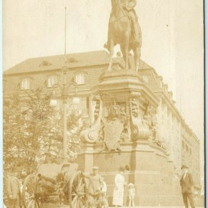 c1910s Hamburg, Germany RPPC Kaiser Wilhelm Denkmal Real Photo Cannon RARE A4