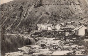 Dawson Yukon St. Mary's Hospital and Catholic Church Zaccarelli's Postcard H15