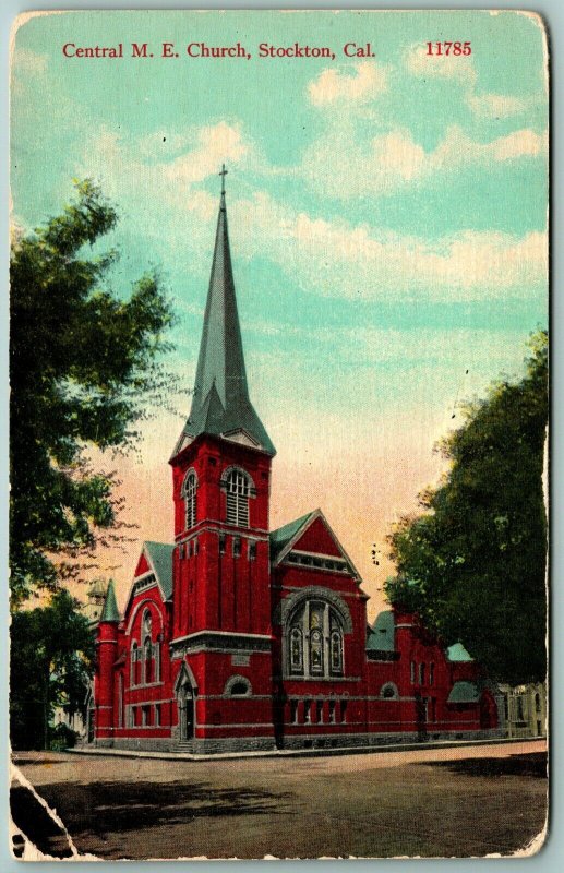 Central Methodist Episcopal ME Church Stockton California CA UNP DB Postcard J11