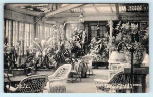 GREENFIELD, Massachusetts MA ~ SUN PARLOR at Weldon Hotel c1940s  Postcard