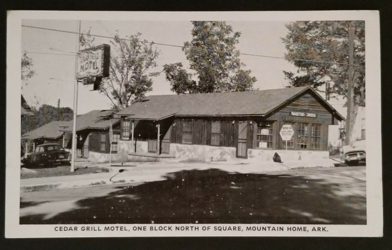 Mint Arkansas Cedar Grill Motel Mountain Home Arkansas Real Picture Postcard 