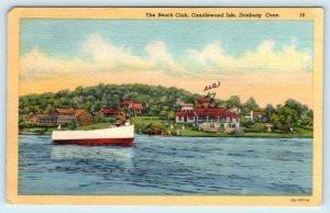 DANBURY, Connecticut CT ~ Beach Club CANDLEWOOD ISLE c1940s Linen  Postcard