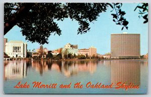 Oakland California~Lake Merritt And The Oakland Skyline~Reflections~Vintage PC