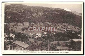 Old Postcard Saint Gervais les Bains and The Aiguille de Bionnassay