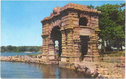 Boldt Castle's Arch of Honor, Heart Island, Thousand Islands pre-zip code Chrome