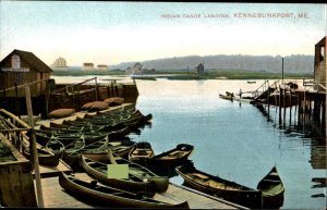 Kennebunkport ME Maine Indian Canoe Landing Harbor c1900-20s Vintage Postcard
