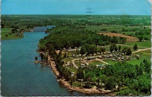 Aerial View Riverwood Park Trailer & Camping Ground Lindsay Ontario Postcard V77