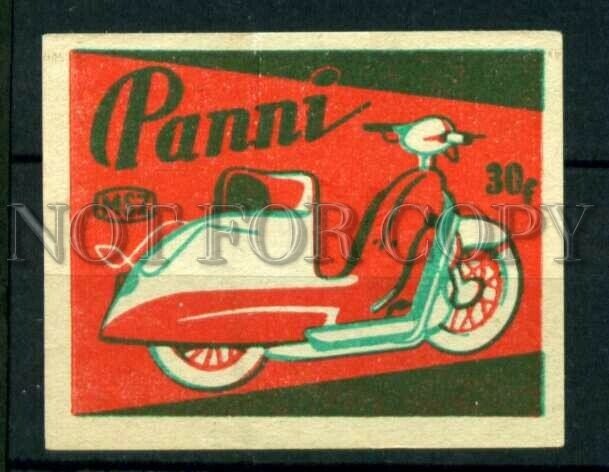 500724 HUNGARY PANNI motorcycle ADVERTISING Old match label