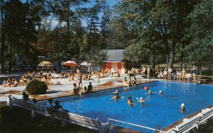 WATER POLO Swimming Pool OAK GROVE HOUSE Stroudsburg, PA c1950s Vintage Postcard