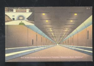 PENNSYLVANIA TURNPIKE TUNNEL INTERIOR HIGHWAY VINTAGE POSTCARD PA.