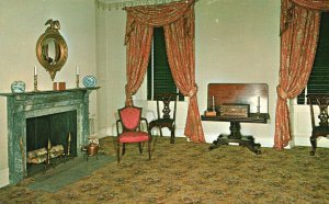 Postcard Sitting Room Of Mansion Home Of The Ironmasters Of Bastro Iron Works NJ 