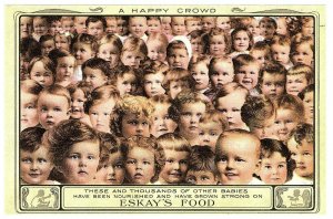 Postcard Cute Baby Faces Happy an Strong Growing Up on Eskay's Food